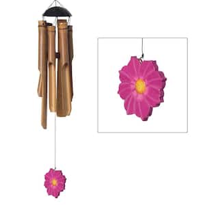 Asli Arts Collection, Flower Bamboo Wind Chime, 24 in. Cosmos Outdoor, Patio, Home or Garden Decor FWCO