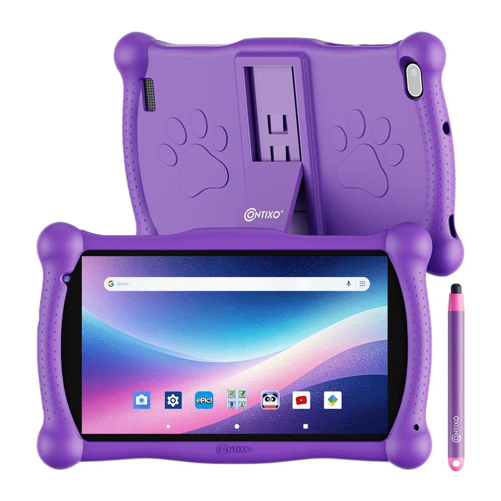 7 in. Kids Tablet 16GB Android 11 with Parental Controls, Kid-Proof Case and HD Touchscreen, Purple