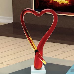 Opus Heart Handcrafted Art Glass Sculpture