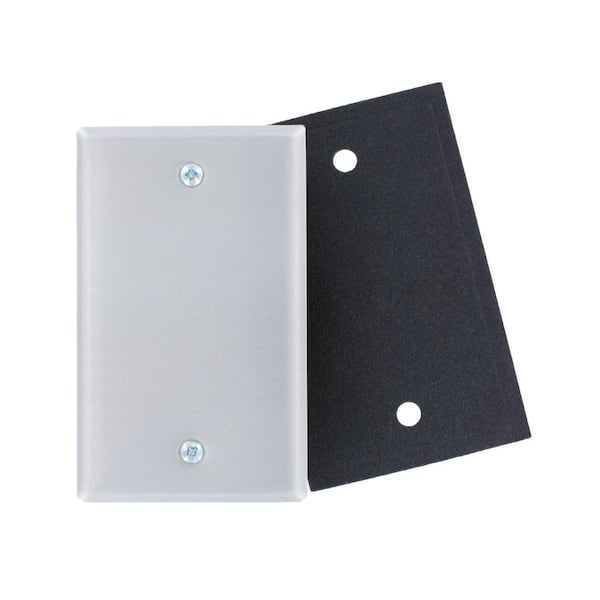Leviton 1-Gang No Device Blank Wallplate, Standard Size, Aluminum, Box Mount, Foam Gasket, Aluminum