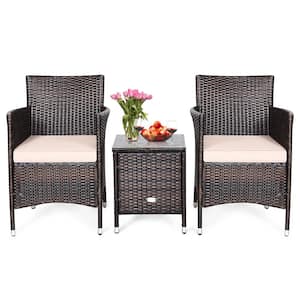 PamaPic 5-Pieces Wicker Patio Furniture Set Outdoor Patio Chairs with  Ottomans, Gray Cushions BT-JDH5-WH3 - The Home Depot