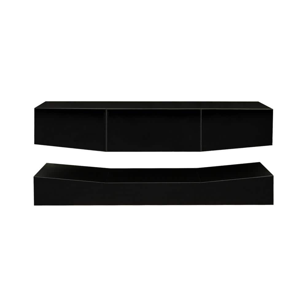 47.24 in. Black Wall Mounted TV Stand with 3 Drawer Fits TVs up to 72 in. 