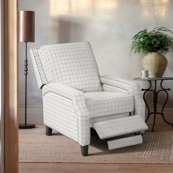 Lazzara Adele Off-White with Black Plaid Pattern Textured Manual