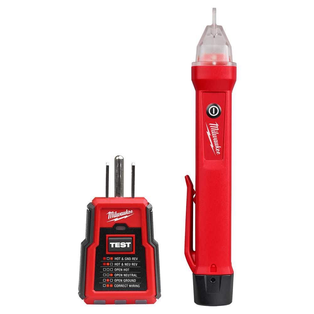 Milwaukee GFCI Receptacle Tester and Voltage Detector with LED Kit