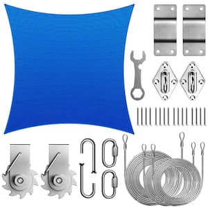 12 ft. x 12 ft. Square Sun Shade Sail with Hardware TAWAL-Blue