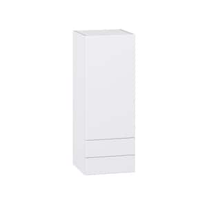 Fairhope 15 in. W x 40 in. H x 14 in. D Bright White Slab Assembled Wall Kitchen Cabinet with 2-Drawers