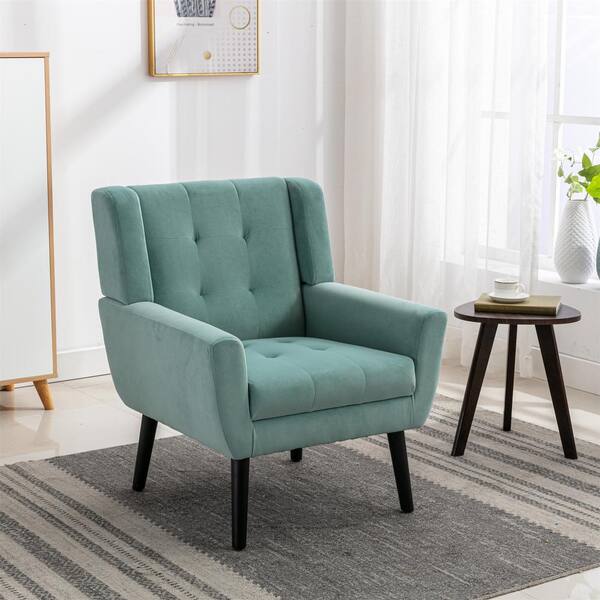 blue and green accent chair