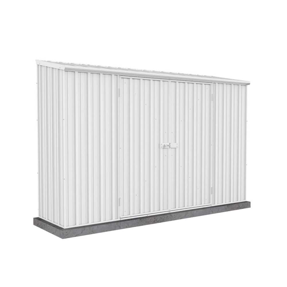 Space Saver 10 ft. W x 2.5 ft. D Galvanized Steel Metal Shed in Surfmist wi