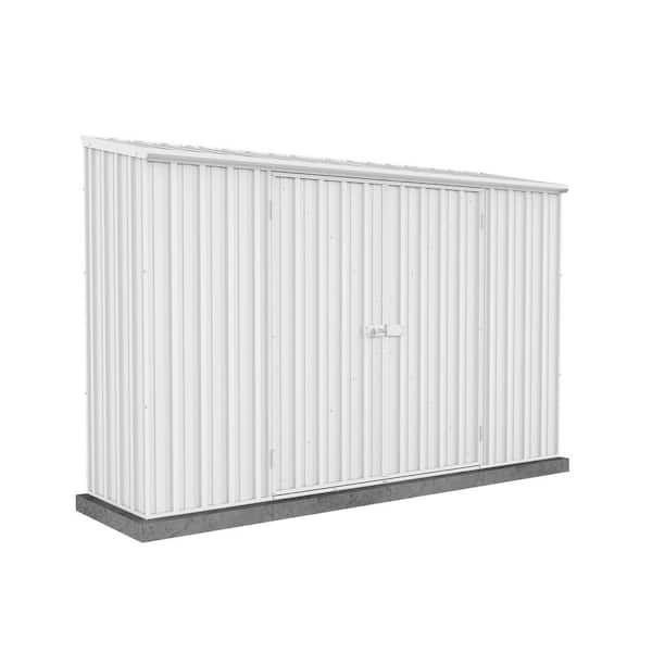 Space Saver 10 ft. W x 2.5 ft. D Galvanized Steel Metal Shed in Surfmist with SNAPTiTE Assembly System (25 Sq. ft. )