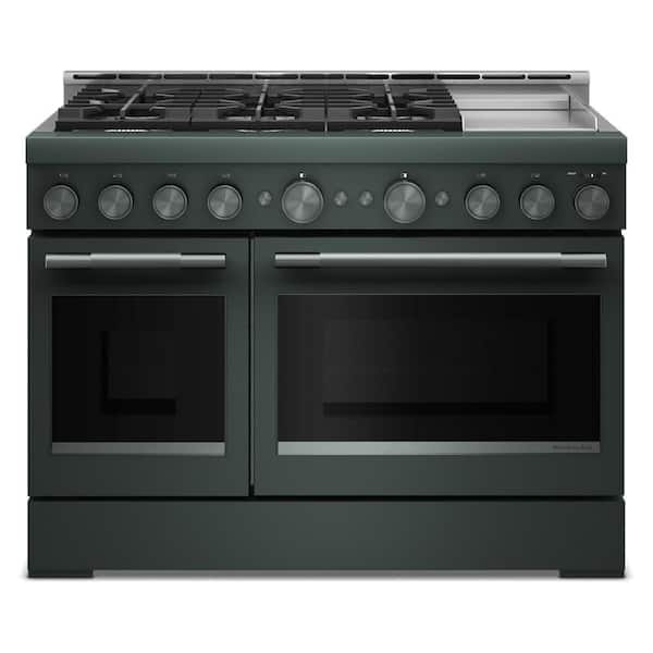 48 in. 6 Burners Commercial-Style Double Oven Gas Range in Juniper with Griddle