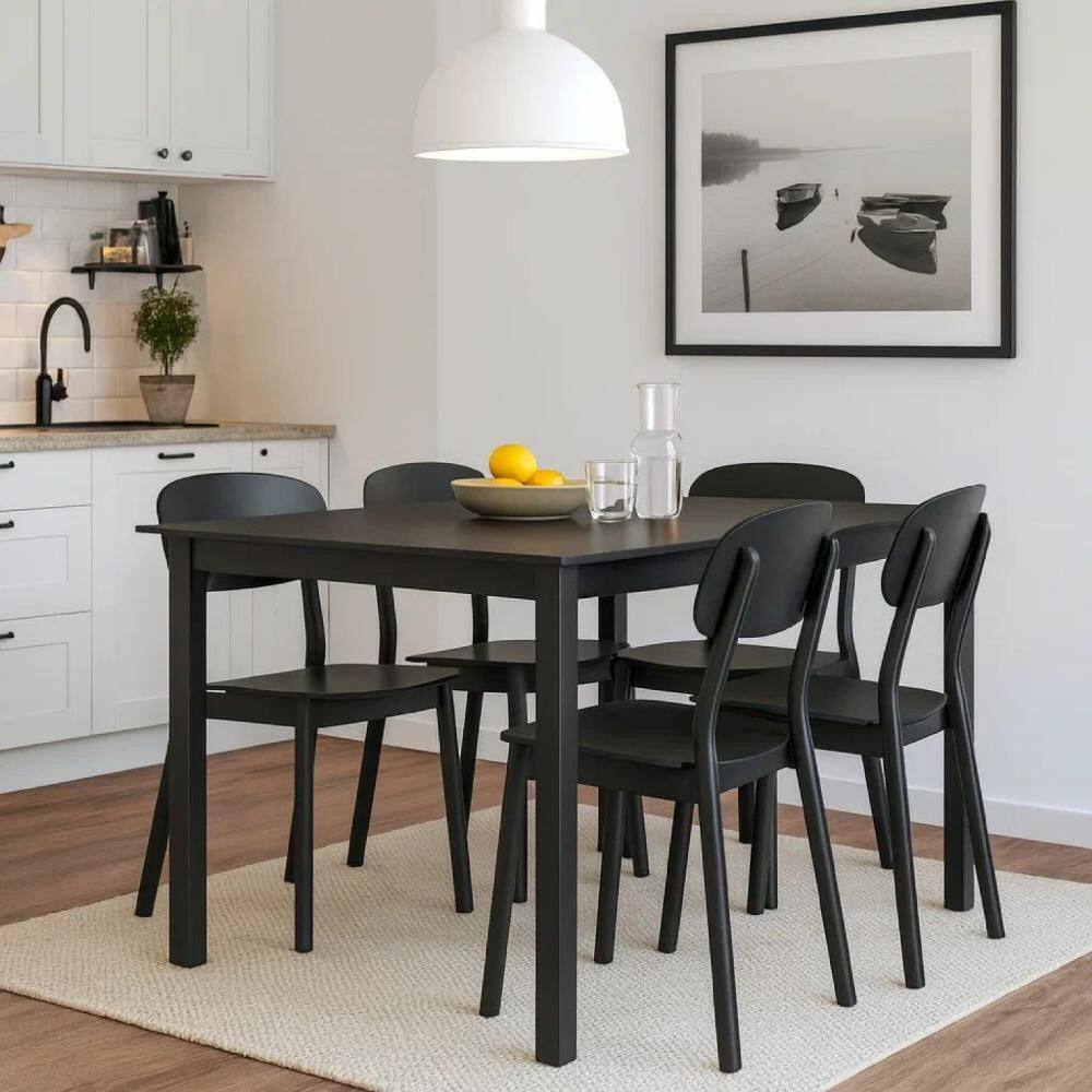 Viene Black Rectangular Glass Outdoor Dining Table