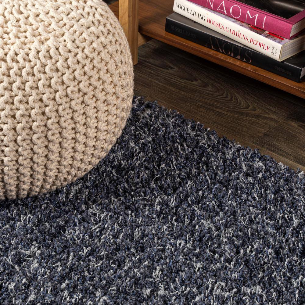 Mercer Shag Plush Denim Blue 3' x 5' Rectangular Area Rug