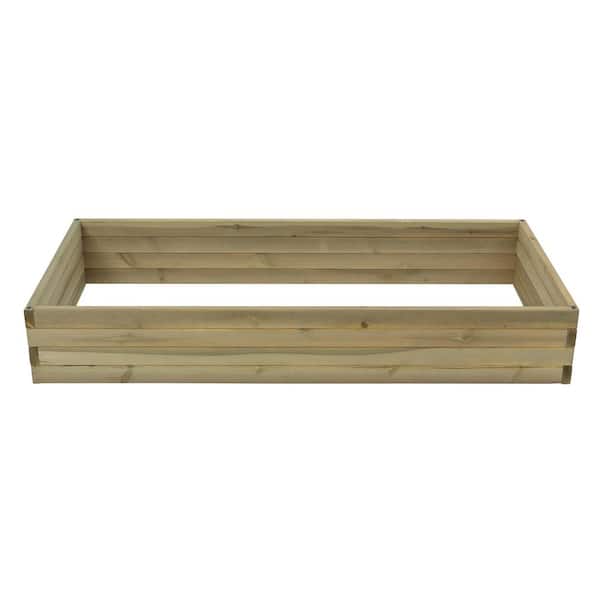 LuxenHome 4.9 ft. x 2.3 ft. Natural Wood Fir Raised Garden Bed