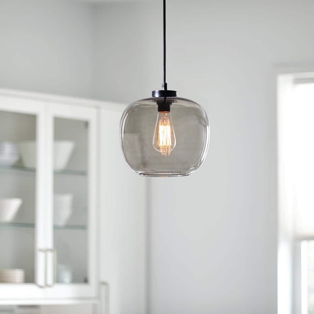 UPC 798919000005 product image for 1-Light Mini Pendant with Clear Glass Black Accent | upcitemdb.com