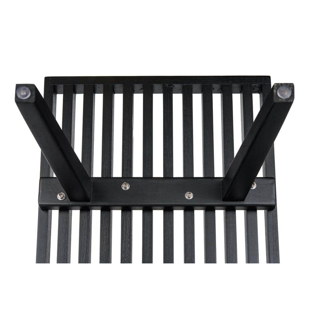 Inwood 72" Black Solid Wood Platform Bench