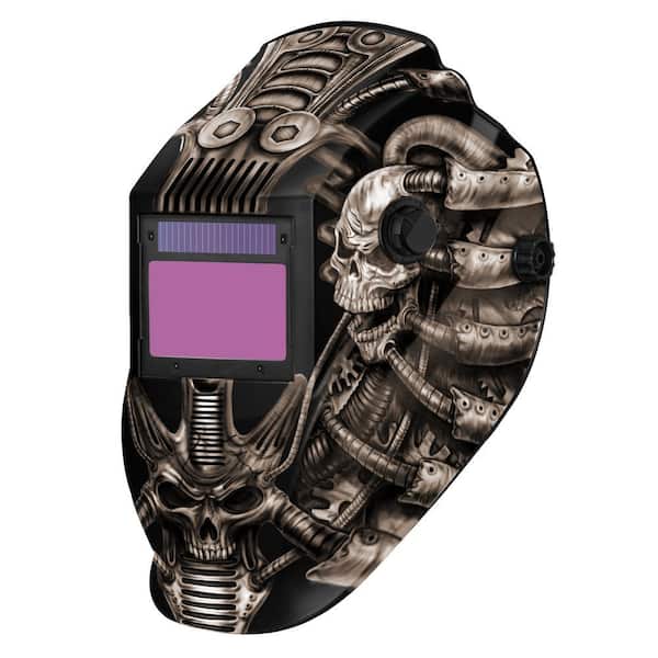 Gray Techno Skull 9 to 13 Shade Auto Darkening Welding Helmet