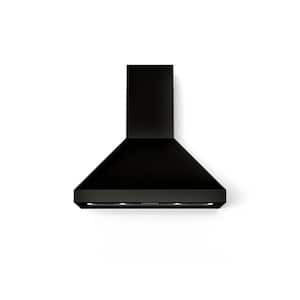 48 in. 1000 CFM Wall Mount Canopy Vent Hood with Lights in Glossy Black