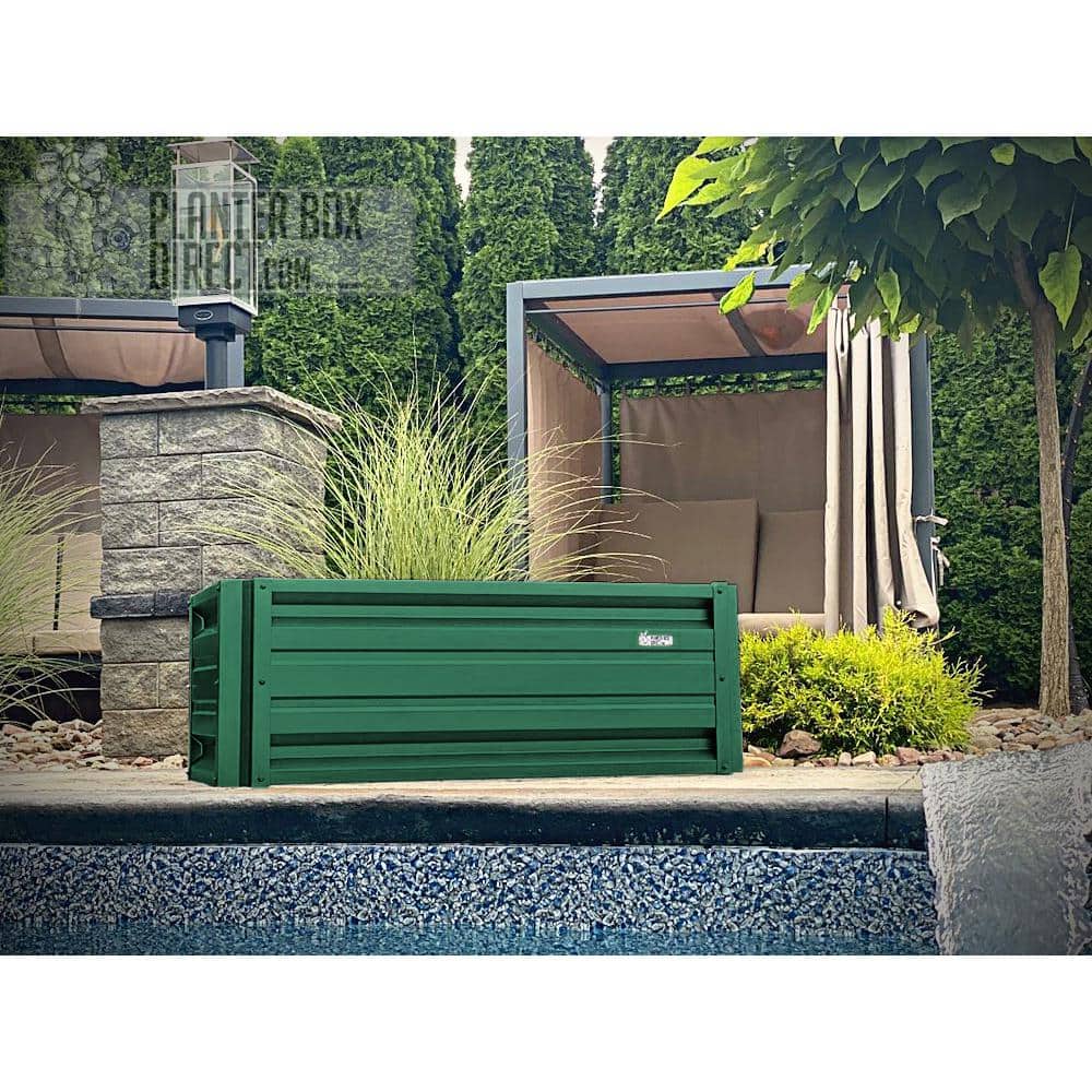 Forest Green 24x48 Inch Metal Raised Planter Box