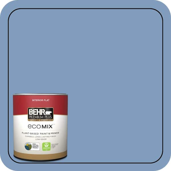 1 qt. #M530-4 Washed Denim Flat EcoMix Plant-Based Interior Paint & Primer