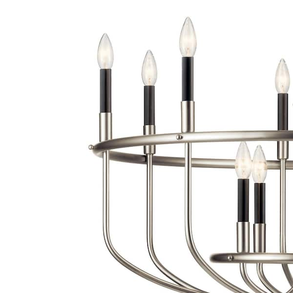 KICHLER Capitol Hill 34.75 in. 12-Light Brushed Nickel Traditional Candle  Circle Chandelier for Dining Room 52305NI - The Home Depot