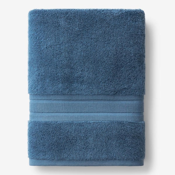 The Company Store Rhythm Blue Striped Cotton Single Bath Sheet
