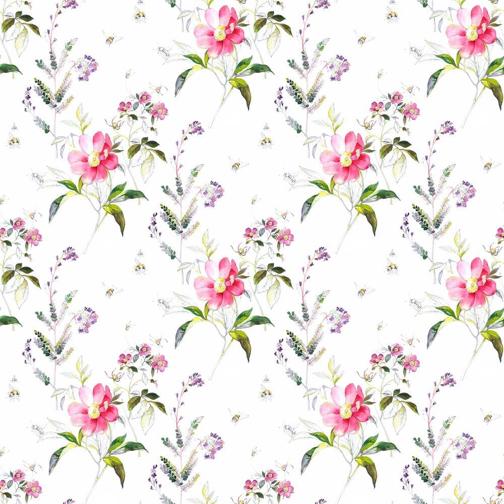 Pink Minimalist Floral Prints Wallpaper R7973