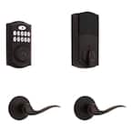 SmartCode 913 Venetian Bronze Single Cylinder Keypad Electronic Deadbolt Featuring SmartKey  and Tustin Passage Lever