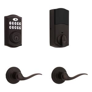 SmartCode 913 Venetian Bronze Single Cylinder Keypad Electronic Deadbolt Featuring SmartKey and Tustin Passage Lever