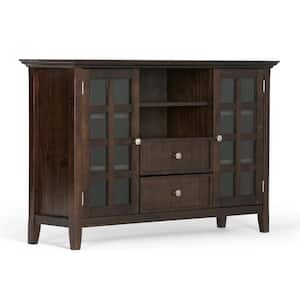 Acadian 53 in. W Brunette Brown Wood Transitional TV Stand with 2 Drawer Fits TVs Up to 60 in. with Storage Doors