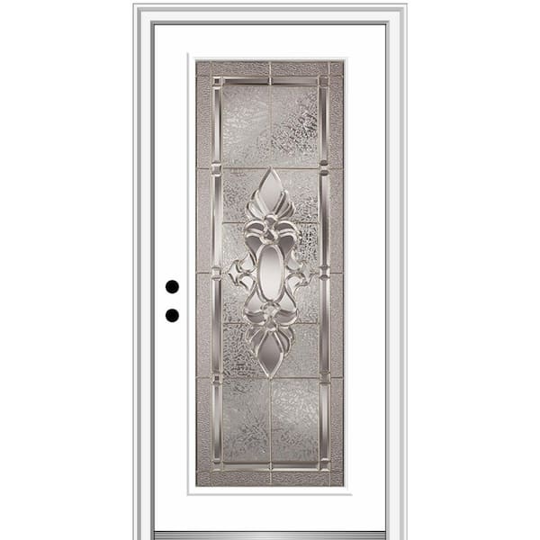MMI Door 36 in. x 80 in. Heirlooms Right-Hand Inswing Full Lite Decorative Painted Fiberglass Smooth Prehung Front Door