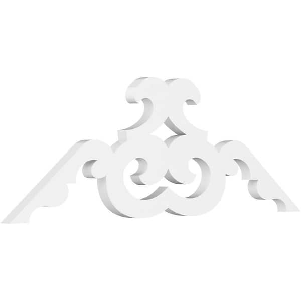 Ekena Millwork 1 in. x 36 in. x 13-1/2 in. (9/12) Pitch Benson Gable Pediment Architectural Grade PVC Moulding