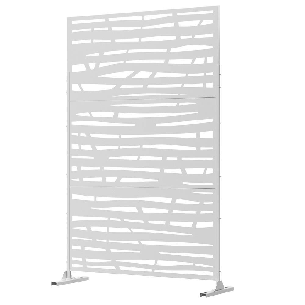 76 in. Galvanized Steel Garden Fence Outdoor Privacy Screen Garden ...