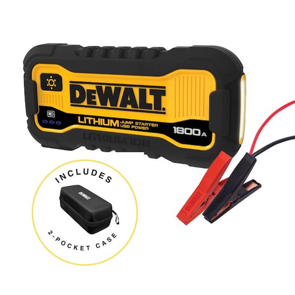 1800 Peak Amp Lithium Jump Starter with USB Power Bank and Carrying Case