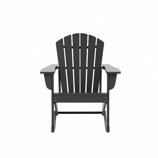 WESTIN OUTDOOR Mason Gray Adirondack HDPE Plastic Outdoor Rocking Chair