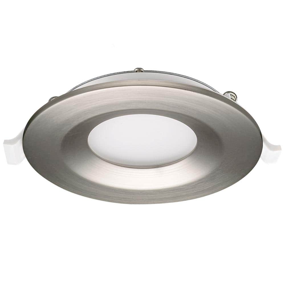 3 in. Canless Integrated LED Recessed Light Brushed Nickel Trim Kit 550 Lum