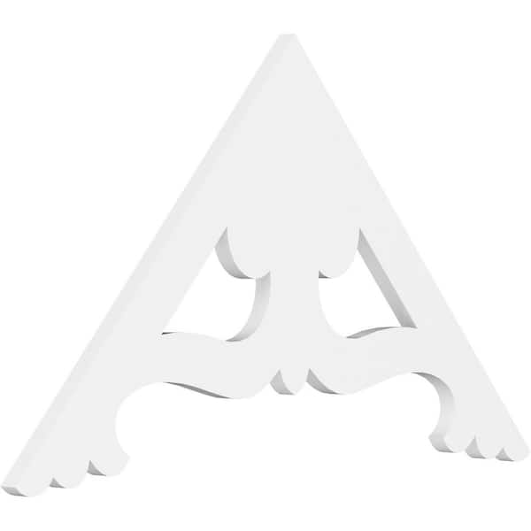 Ekena Millwork 1 in. x 36 in. x 21 in. (14/12) Pitch Cornelia Gable Pediment Architectural Grade PVC Moulding
