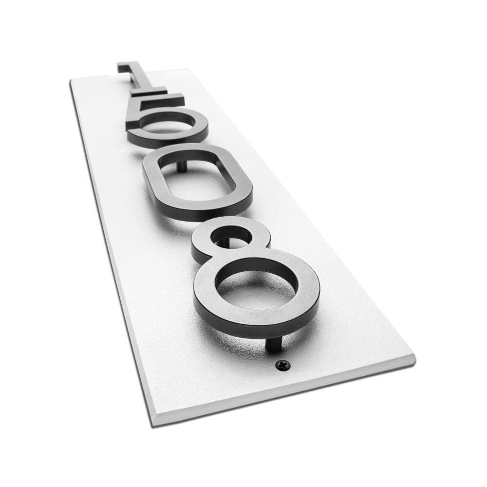 Floating Stand-Off 4-Number Vertical Sign White with Silver Modern Font Numbers price history on PriceWatchPro