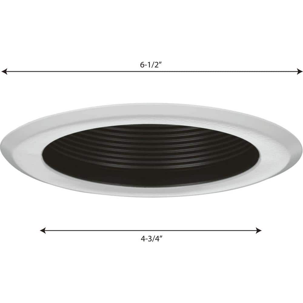 5" Black Indoor/Outdoor Step Baffle Recessed Trim