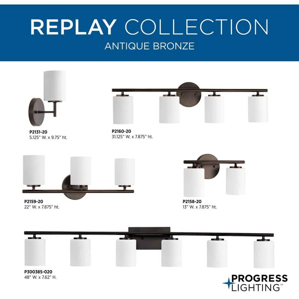 Antique Bronze 3-Light Dimmable Bath Vanity Fixture