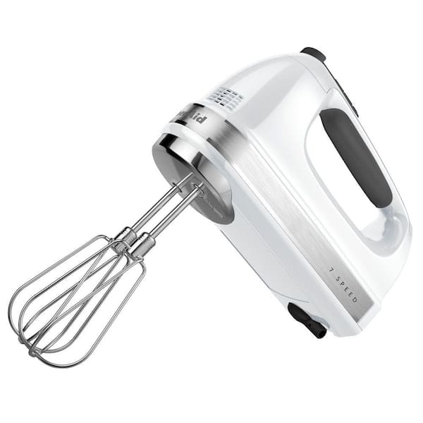 KitchenAid 7-Speed White Hand Mixer