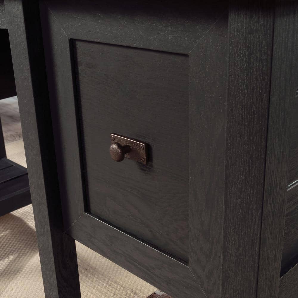Raven Oak Executive Desk with Drawers and Filing Cabinet