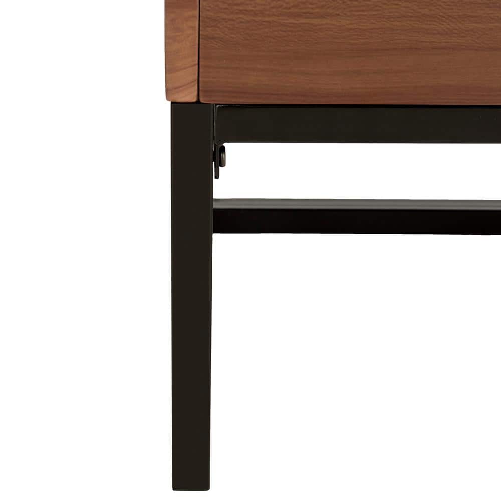 Kristie Dark Oak and Black Square Lift-Top Coffee Table