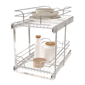 Chrome Kitchen Cabinet Pull Out Shelf Organizer, 12 x 22 In, 5WB2-1222CR-1