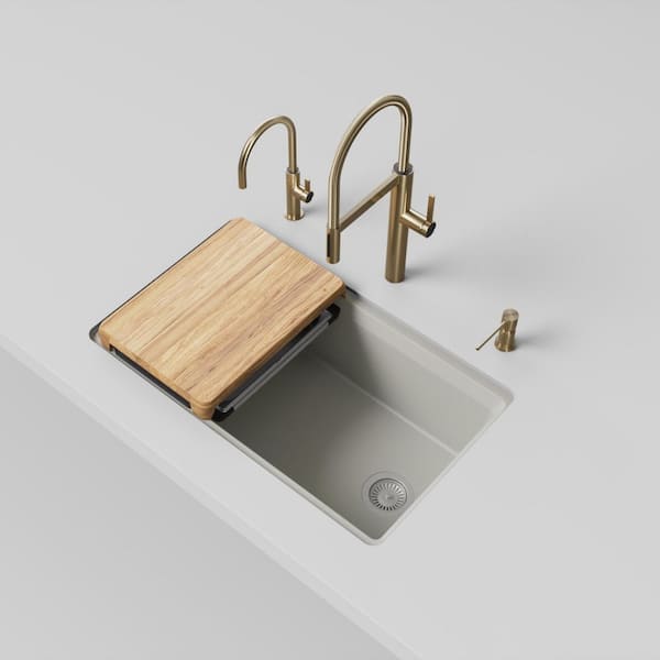 Blanco Inteos 33 in. Undermount Single Bowl Soft White Granite