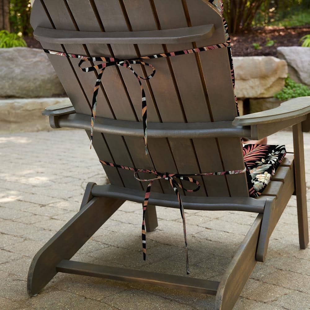 Simone Black Tropical Foam Adirondack Chair Cushions, Set of 2