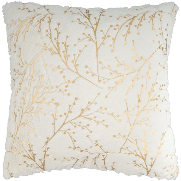 gold faux fur pillow