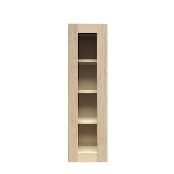 LIFEART CABINETRY Lancaster Shaker Assembled 12 in. x 42 in. x 12 in. Wall Cabinet with 1 Mullion Door in Natural Wood