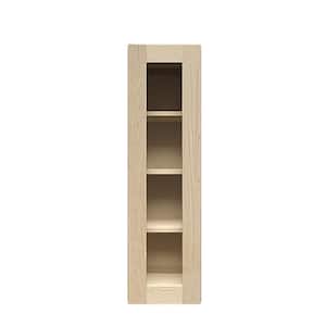 Lancaster Shaker Assembled 15 in. x 42 in. x 12 in. Wall Cabinet with 1 Mullion Door in Natural Wood