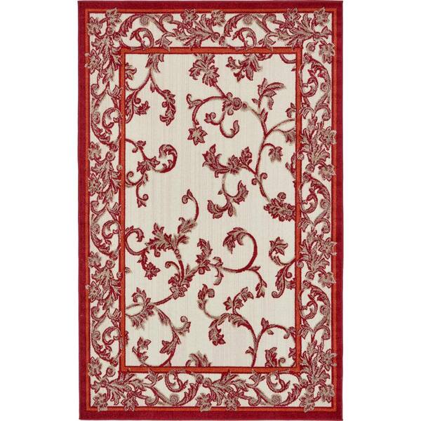 Unique Loom Indoor/Outdoor Charleston Beige 5' 0 x 8' 0 Area Rug