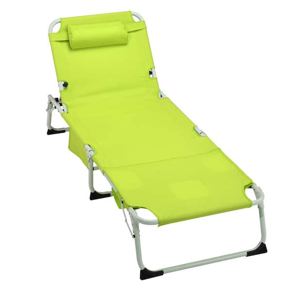 Tileon 3-in-1 Heavy Duty Tanning Chair with Face Hole Adjustable 5-Position Folding Chaise Lounge Chairs for Outside